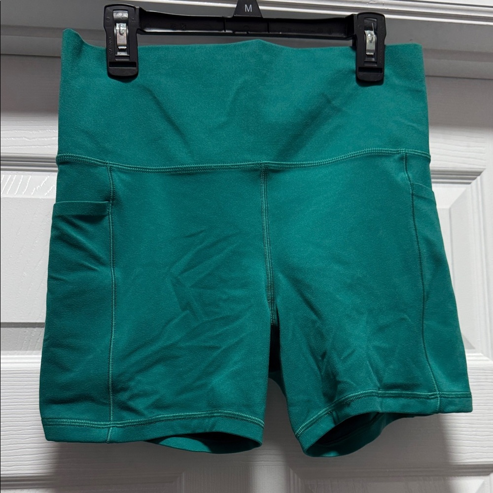 Athleta Emerald Green High-Rise Bike Shorts